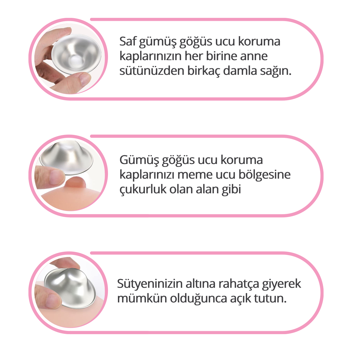 Gümüş Kaplama Göğüs Ucu Koruyucu Kapak